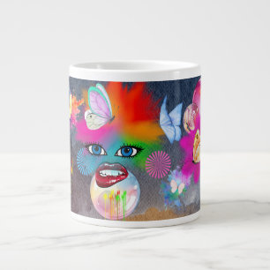 farbenfrohe Clownfigur Jumbo-Tasse