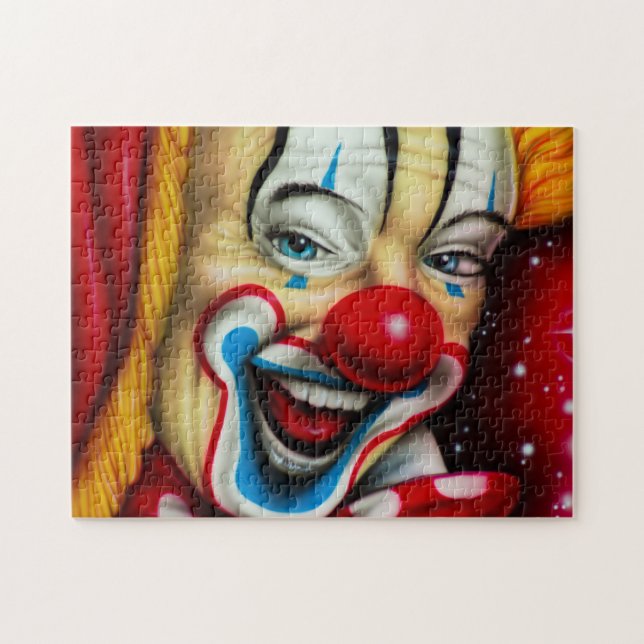 Farbenfrohe Clowngesicht Puzzle (Horizontal)