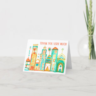 Farbenfrohe Clowstadt Danke, dass Sie IT ANKOMIERE Dankeskarte