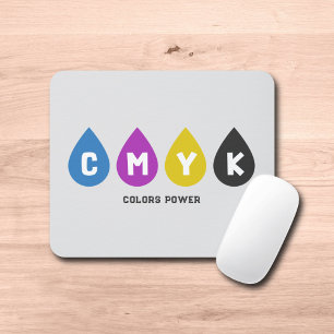 Farbenfrohe CMYK Tinte Drops Maus Pad Mousepad