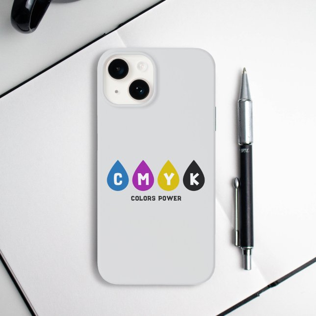 Farbenfrohe CMYK Tinte Drops Telefongehäuse Case-Mate iPhone Hülle (Colorful CMYK Ink Drops Phone Case)