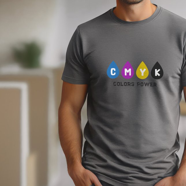Farbenfrohe CMYK-Tinte tropft Men-T - Shirt (Colorful CMYK Ink Drops T-Shirt)