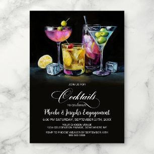 Farbenfrohe Cocktail-Engagement-Party Einladung