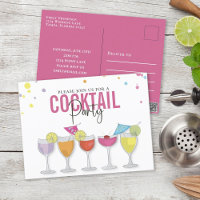 Farbenfrohe Cocktail Party individuelle Einladung
