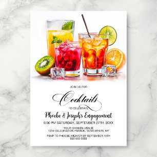 Farbenfrohe Cocktail-Verlobungsfeier Einladung