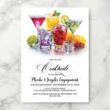 Farbenfrohe Cocktail-Verlobungsfeier