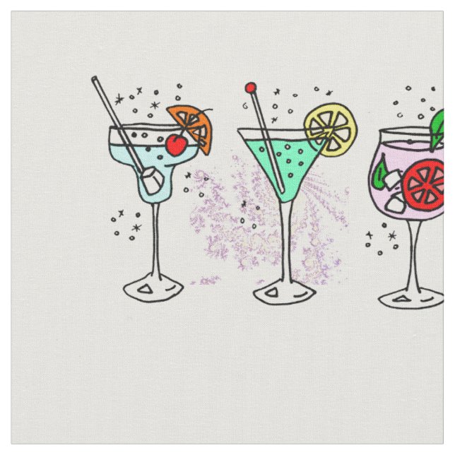 Farbenfrohe Cocktailbrille Stoff (Nahaufnahme)