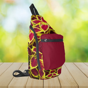 Farbenfrohe Coleus Pflanze Blätter Crossbody Bag