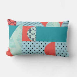 Farbenfrohe Collage Gemetrische Formen Lumbalkisse Lendenkissen