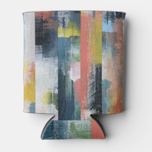 Farbenfrohe Collage: künstlerisch vielseitige Deko Dosenkühler