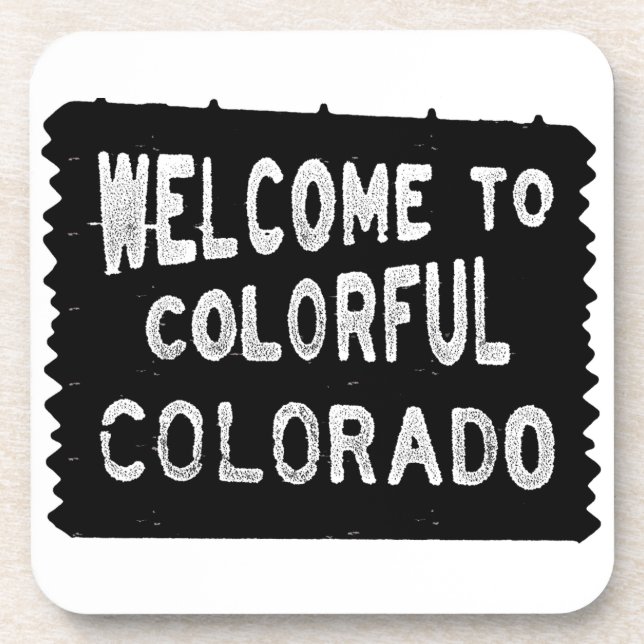 Farbenfrohe Colorado-Begrüßung Getränkeuntersetzer (Vorderseite)