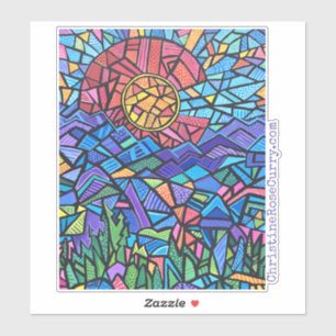 Farbenfrohe Colorado Landschaft Mosaik Kunst Aufkleber