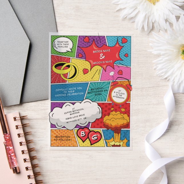 Farbenfrohe Comic Buch Pop Hochzeit (Hochzeit)