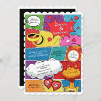 Farbenfrohe Comic Buch Pop Hochzeit