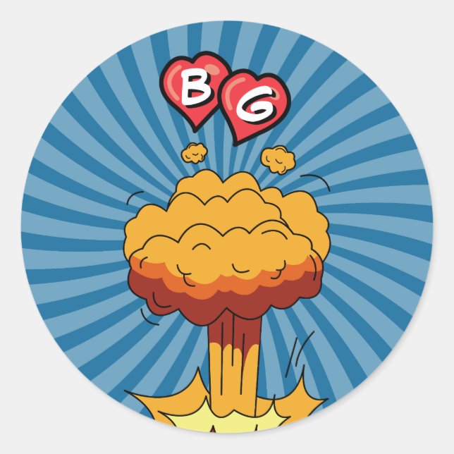 Farbenfrohe Comic Pop Art Gastgeschenk Hochzeit Runder Aufkleber (Vorderseite)