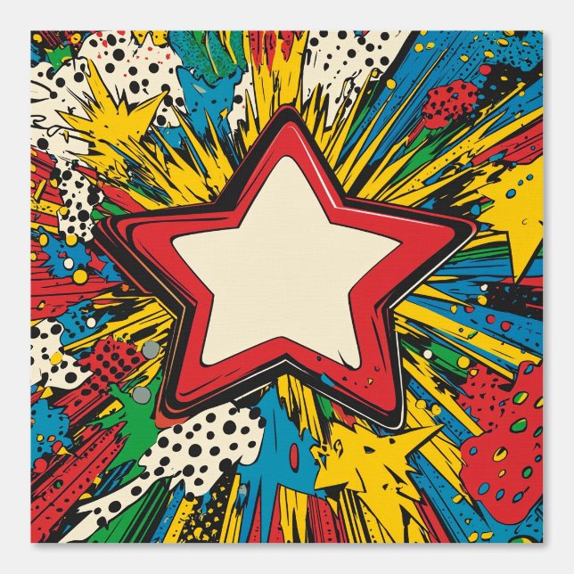Farbenfrohe Comic Pop Kunst Sternexplosion Explosi Tapete (Vorderseite)