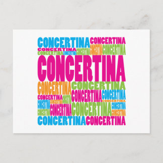 Farbenfrohe Concertina Postkarte