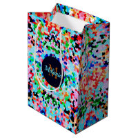 Farbenfrohe Confetti Abstrakt Mosaik Muster Neck T