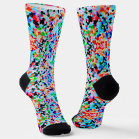 Farbenfrohe Confetti Abstrakt Mosaik Muster Neck T