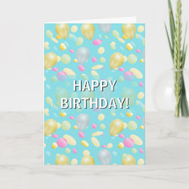 Farbenfrohe Confetti & Balloons Geburtstagskarte Karte