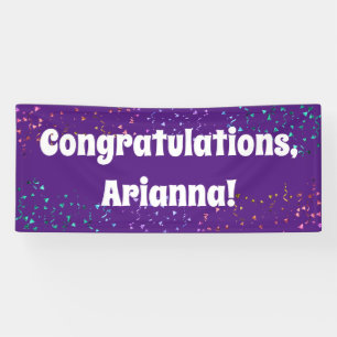Farbenfrohe Confetti Bright Lila Glückwunsch Banner