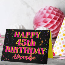 Farbenfrohe Confetti Custom Age und Name Birthday