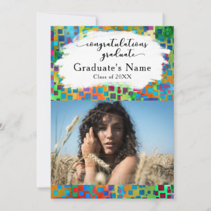 Farbenfrohe Confetti Foto Abschluss Ankündigung