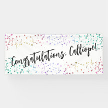Farbenfrohe Confetti Handwriting Gratulation