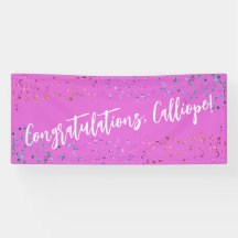 Farbenfrohe Confetti Handwriting Gratulation