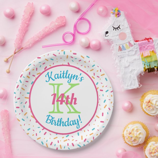 Farbenfrohe Confetti Sprinkles | Papierplatte Part Pappteller (Party)