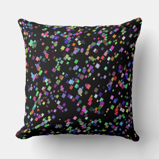 Farbenfrohe Confetti Squares Throw Kissen (Vorderseite)