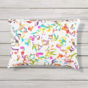 Farbenfrohe Confetti Toss Artwork Kissen Für Draußen