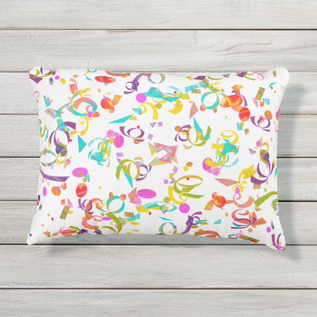 Farbenfrohe Confetti Toss Artwork Kissen Für Draußen (Rückseite)