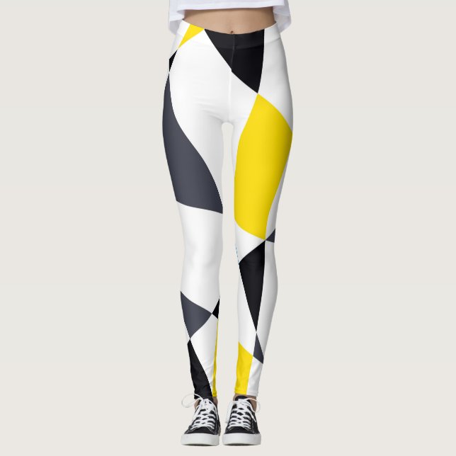 Farbenfrohe, coole, trendige, moderne geometrische leggings (Vorderseite)