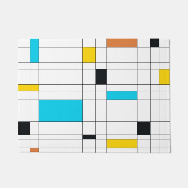 Farbenfrohe, coole, trendige, moderne Illustration Fußmatte (Vorderseite)