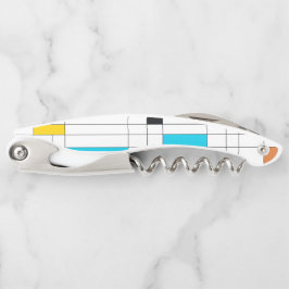 Farbenfrohe, coole, trendige, moderne Illustration Kellnermesser