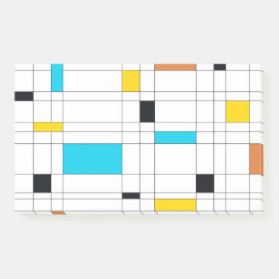 Farbenfrohe, coole, trendige, moderne Illustration Post-it Klebezettel