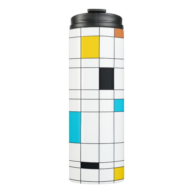 Farbenfrohe, coole, trendige, moderne Illustration Thermosbecher (Vorderseite)