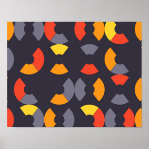 Farbenfrohe, coole, trendige, moderne, urbane Rund Poster
