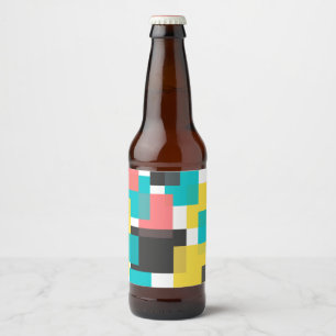 Farbenfrohe, coole, trendige, urbane geometrische bierflaschenetikett