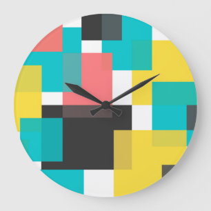 Farbenfrohe, coole, trendige, urbane geometrische große wanduhr