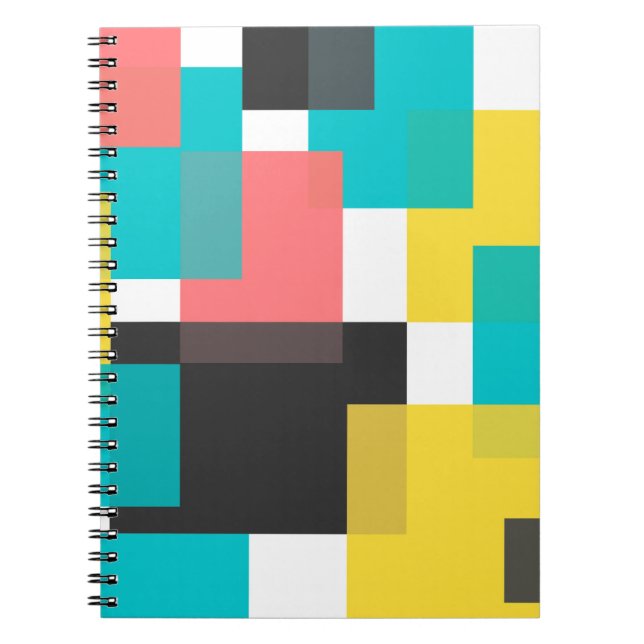 Farbenfrohe, coole, trendige, urbane geometrische  notizblock (Vorderseite)