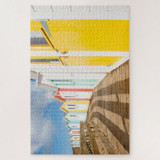 Farbenfrohe Cornish Beach Huts Jigsaw Puzzle