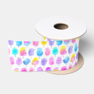 Farbenfrohe Cotton Candy Watercolor Muster Satinband
