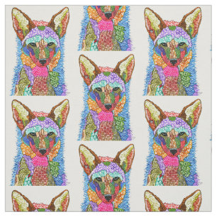 Farbenfrohe Coyote Fabric Stoff