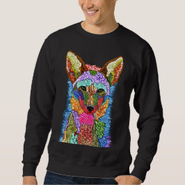 Farbenfrohe Coyote Illustration Sweatshirt