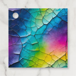 Farbenfrohe Crackle Paper Art Gift Tags Geschenkanhänger