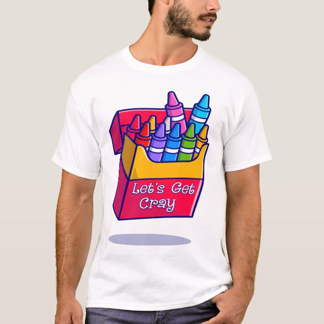 Farbenfrohe Crayons lassen Sie uns betrügen T-Shirt (Vorderseite)
