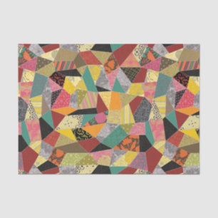 Farbenfrohe Crazy Quilt Patchwork Muster Seidenpapier