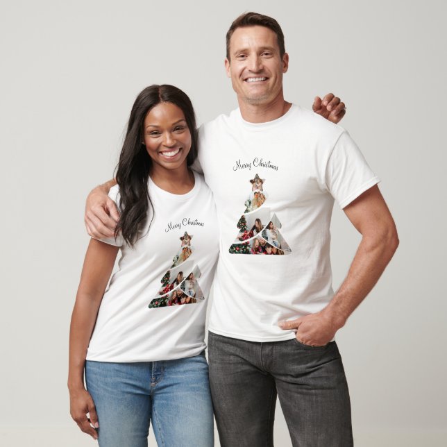 Farbenfrohe Creative Minimal Weihnachtsbaum Foto T-Shirt (Unisex)
